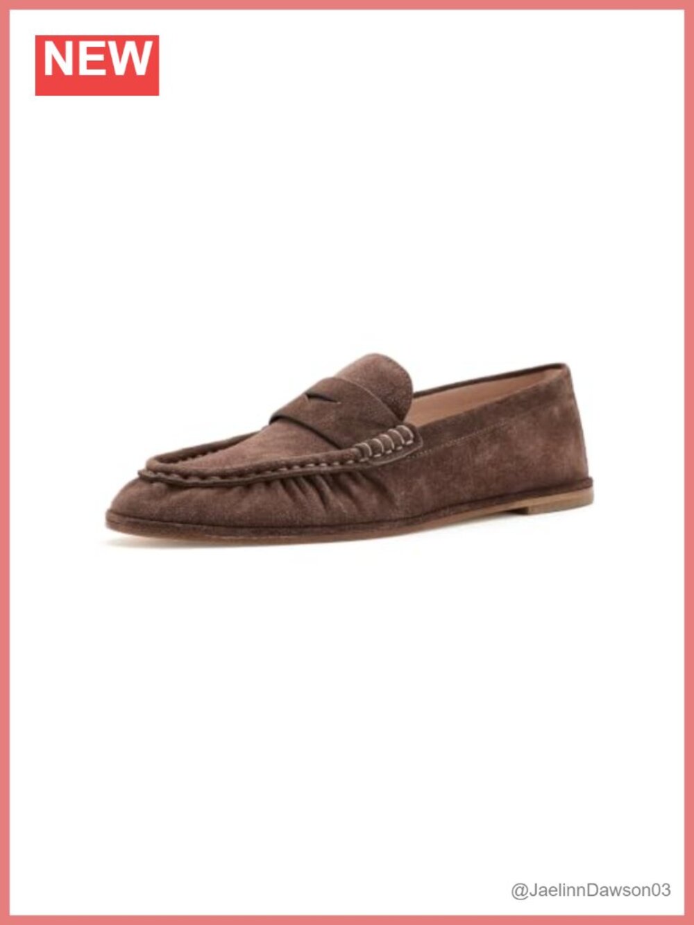 Leather Slip-On Loafers with Moc Toe & Block Heel, Made in Spain